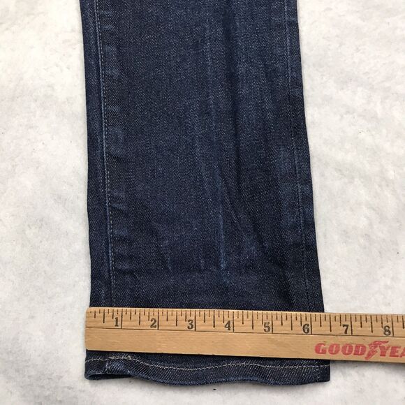 UNIQLO Selvedge Jean Men 31x32 Slim Straight Kaihara Japanese Denim Dark Wash - Picture 9 of 13